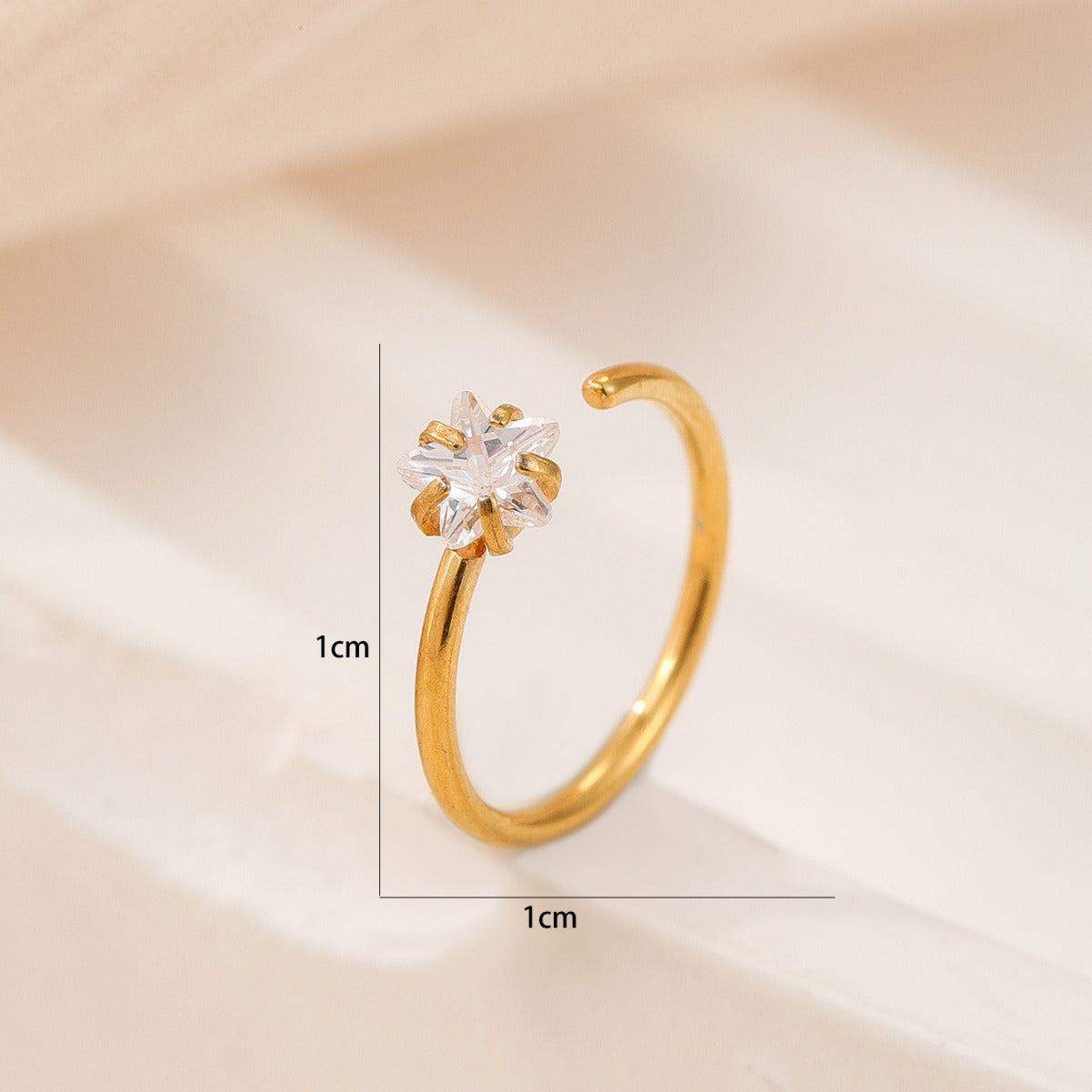 Anillo de nariz en forma de C con incrustaciones de diamantes de imitación para mujer, estilo OL de moda, de cobre
