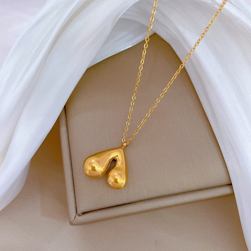 Minimalist Geometric Titanium Steel Pendant Necklace with Gold Plating for Women and Men