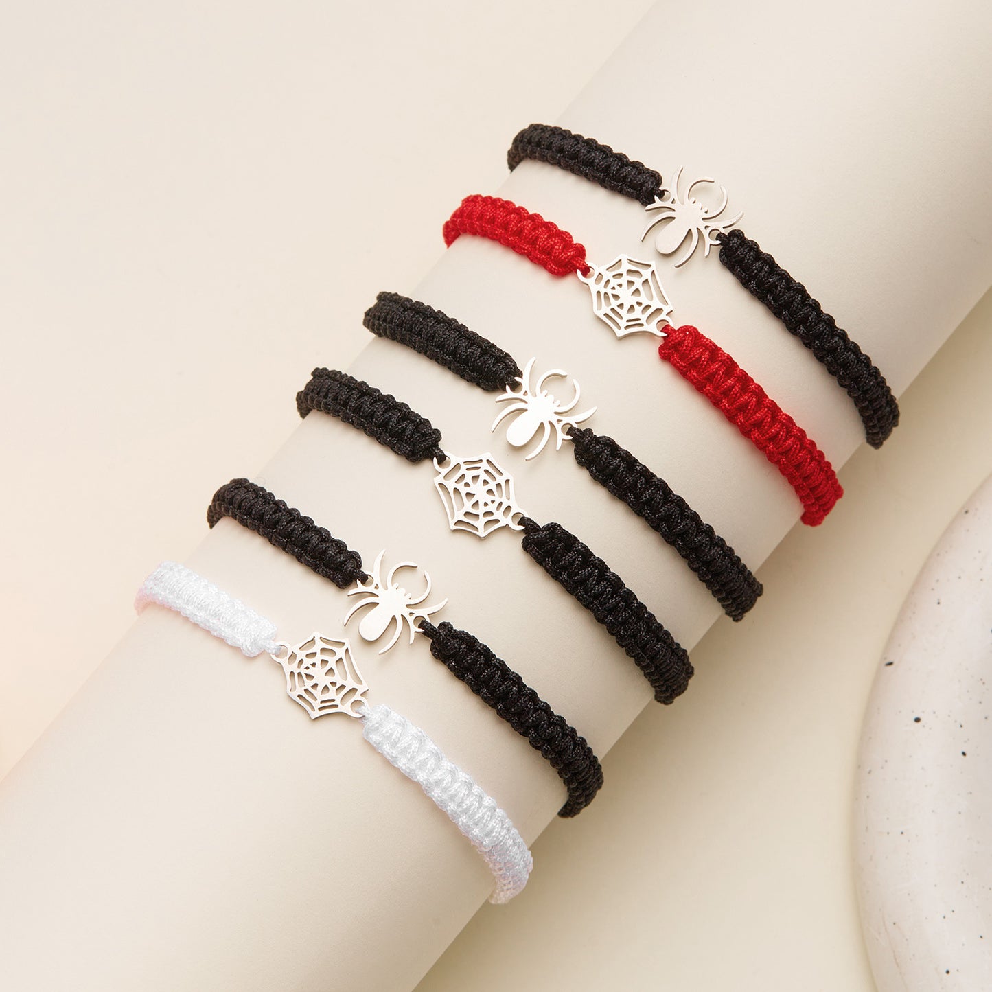 Pulsera de Telaraña Tejida a Mano para Halloween con Diseño de Animales en Cordón, Accesorio de Moda Unisex