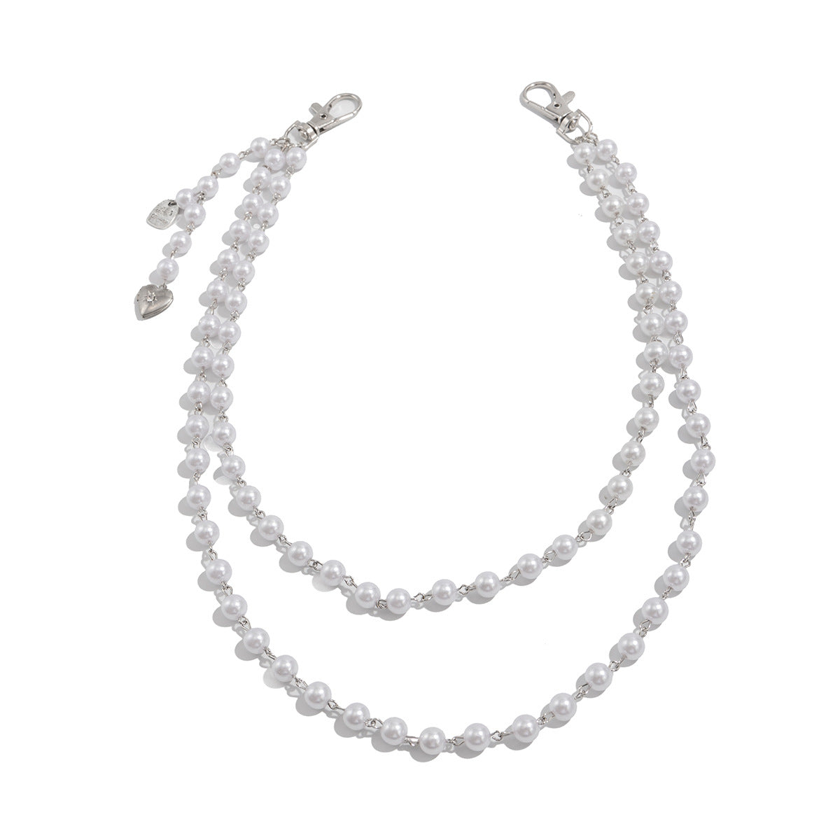 Punk Minimalist Cross Pendant Zinc Alloy Imitation Pearl Beaded Waist Chain