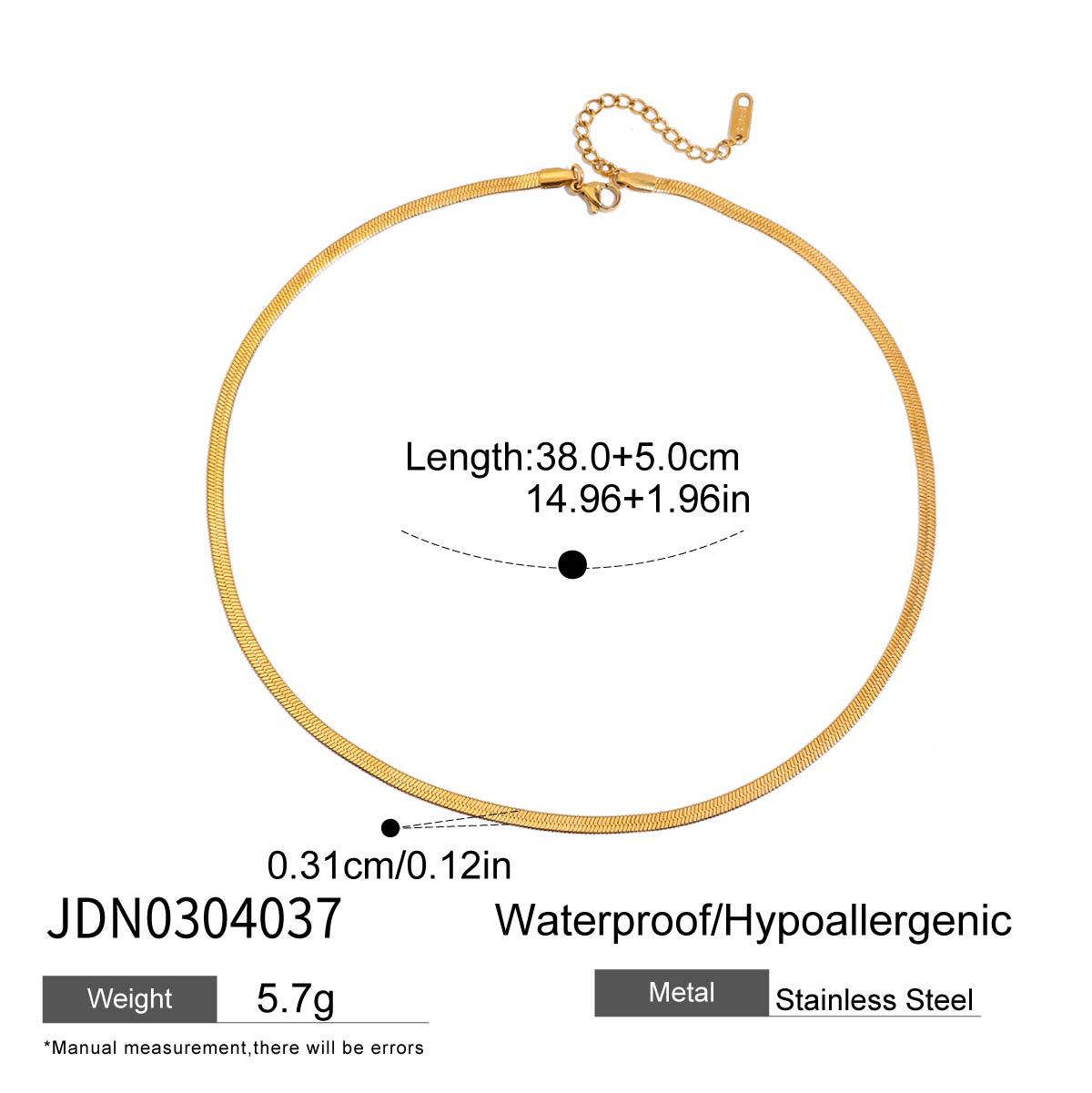 Minimalist Elegant Geometric Oval Hollow PVD Stainless Steel Necklace for Women