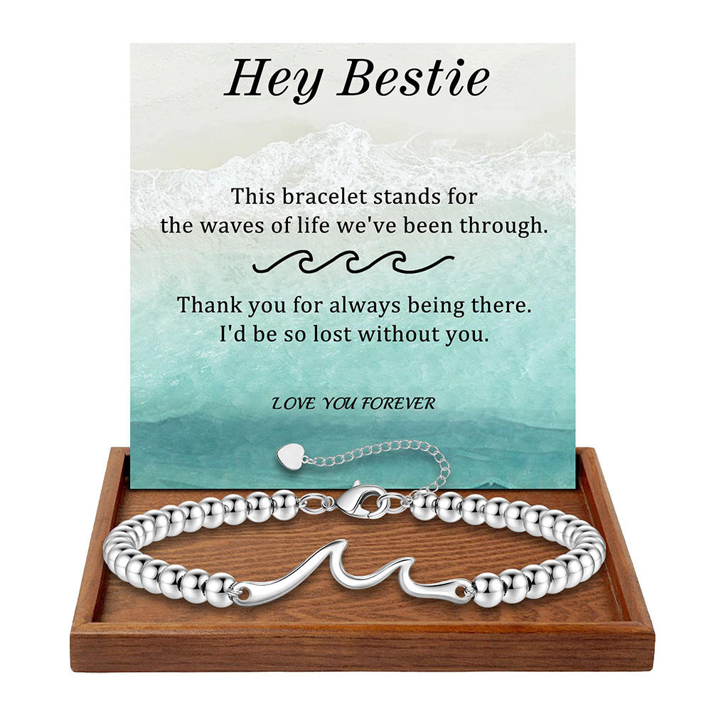 Fashionable Heart Shaped Plated Stainless Steel Bracelet for Women