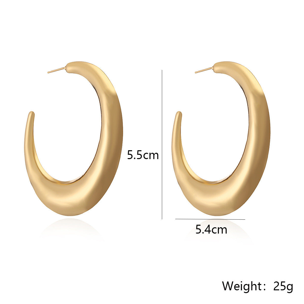 Minimalist Geometric Copper Earrings with Gold Plating for Women Vintage-Inspired Irregular Metal Statement Earrings