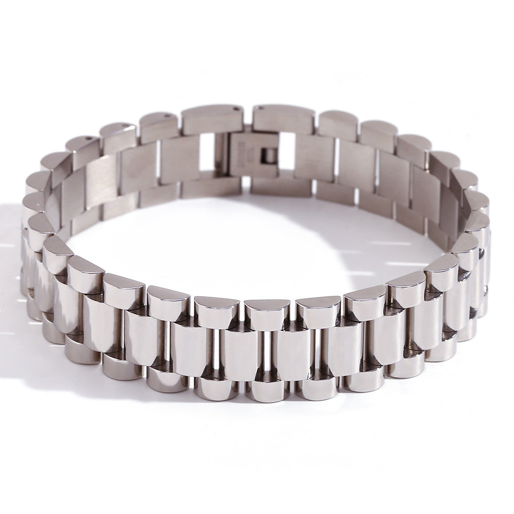 Bracciale di lusso da donna in acciaio inossidabile placcato oro 18 carati, geometrico e minimalista