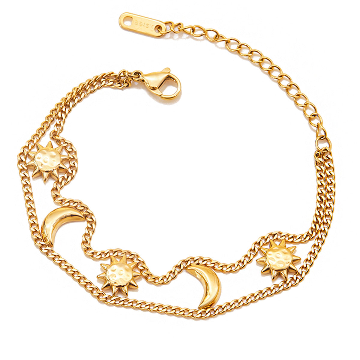 Bracciale minimalista a stella geometrica in acciaio inossidabile da donna con finitura galvanica, gioiello di lusso ipoallergenico e resistente allo sbiadimento