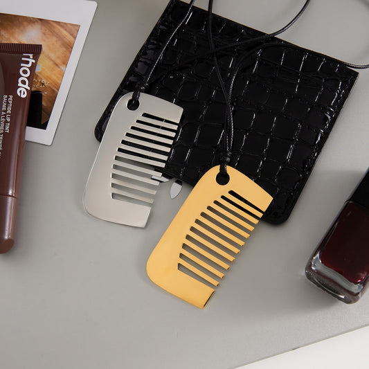 Luxury Stainless Steel Comb Pendant Necklace Plated Women's Daily Fashion Chain