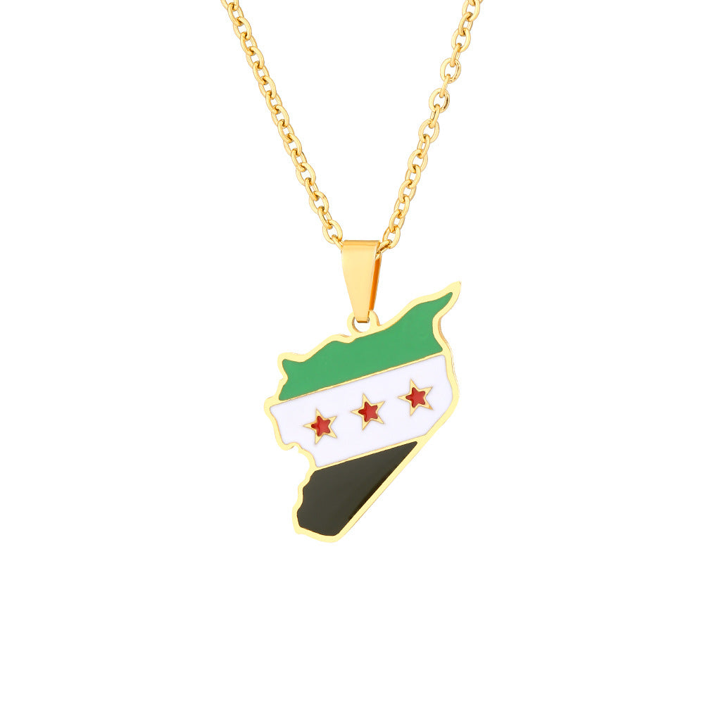 Collar con colgante geométrico minimalista de acero de titanio con acabado chapado y cadena tipo O, unisex, para uso diario
