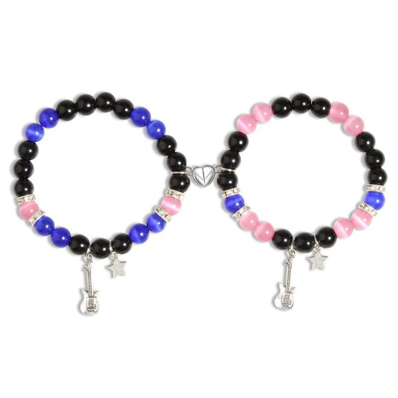 Spider and Heart Shape Crystal Magnetic Bracelet for Couples