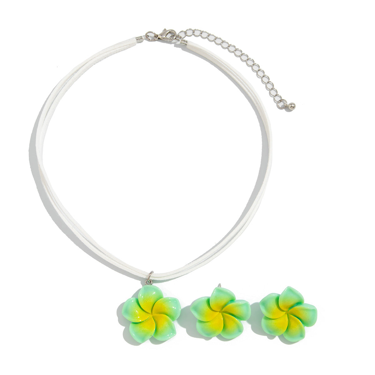 Collar con colgante floral minimalista para mujer con dije de pétalo acrílico y cadena de terciopelo coreano