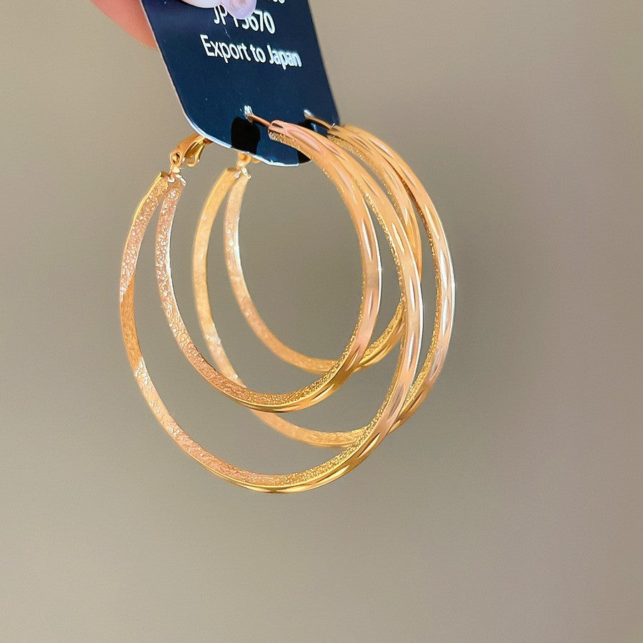 Orecchini a Cerchio Geometrici in Ferro Placcato Argento da Donna, Stile Minimalista Casual per Ufficio, Gioielli Eleganti di Ispirazione Vintage per Tutti i Giorni