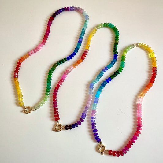 Colorful Geometric Round Pendant Stainless Steel Plated Necklace for Women DIY Charm Bar