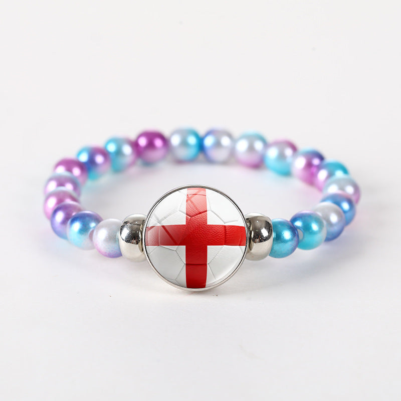 Bracciale unisex rotondo geometrico con perline di cristallo