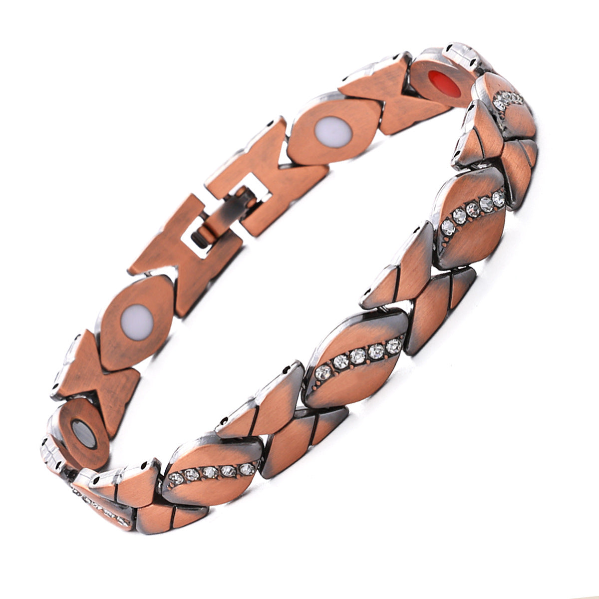 Bracciale Minimalista Magnetico Regolabile a Forma di Foglia in Lega di Zinco Placcato con Design Geometrico per Donna e Uomo