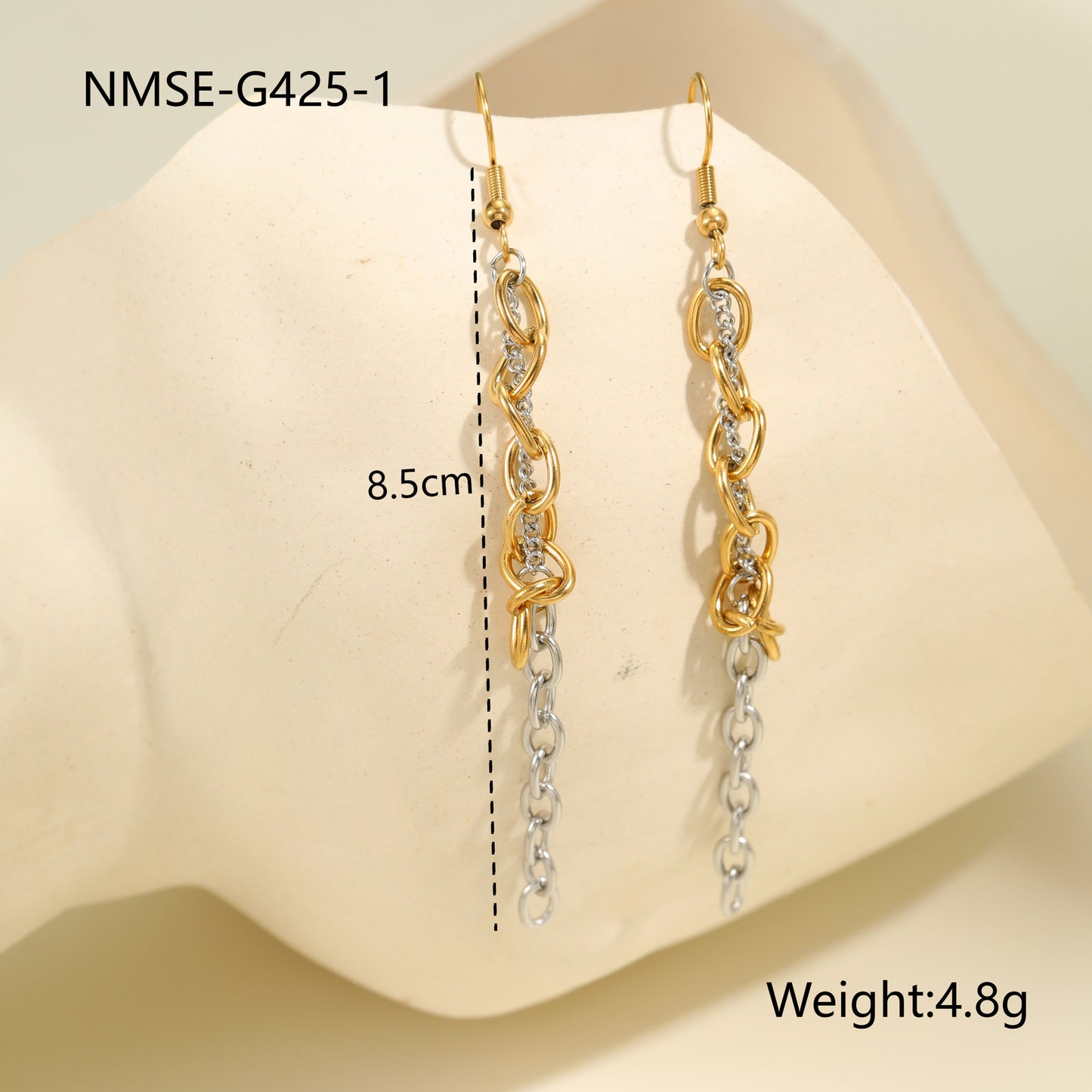 Conjunto de joyería minimalista, chapado en oro, con colgante geométrico de acero inoxidable y cadena para mujer
