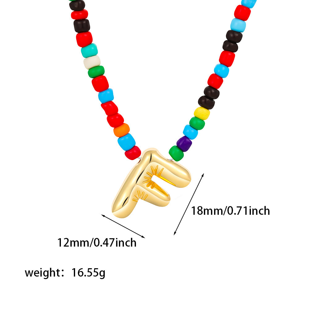 Collana con Lettere Unisex in Acciaio Inossidabile Placcato Oro 18K Casual