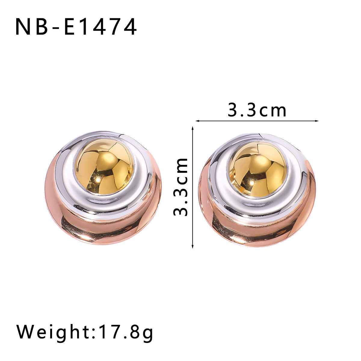 Geometric Stainless Steel Earrings with 18K Gold Plating, Bowknot Texture and Irregular Folded Design for Women