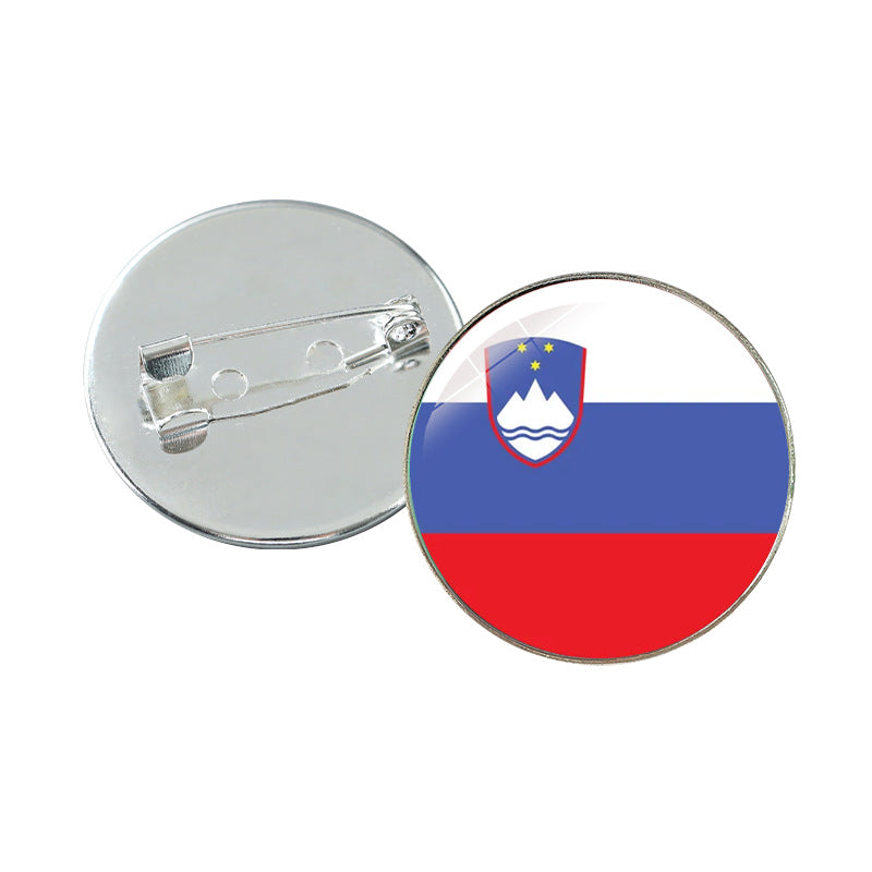Minimalist Geometric Alloy Plated Brooch with Cabochon Gemstone Unisex Pin Badge