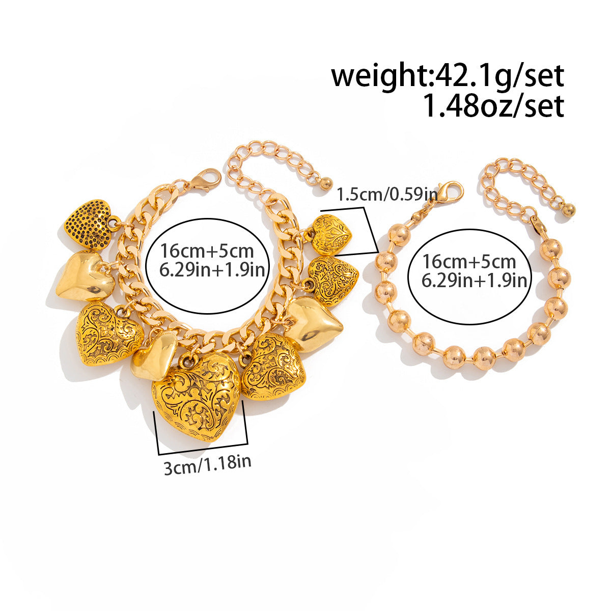 Retro Instagram Style Heart-Shaped Metal Pendant Necklace with Plated Finish for Women