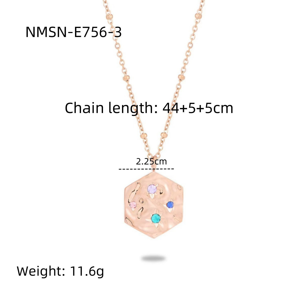 Collana alla moda in stile OL con motivi geometrici in acciaio inossidabile e stelle in zirconia colorata, catena maglione in acciaio al titanio ipoallergenico