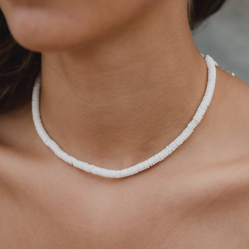 Sweet Casual Irregular Geometric Shell Stainless Steel Necklace Multi-Layer Cable Chain for Women