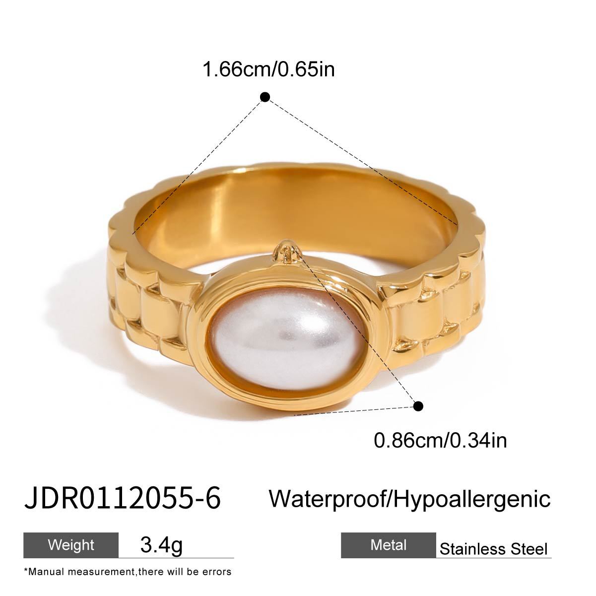 Geometric Plated Stainless Steel Ring for Women