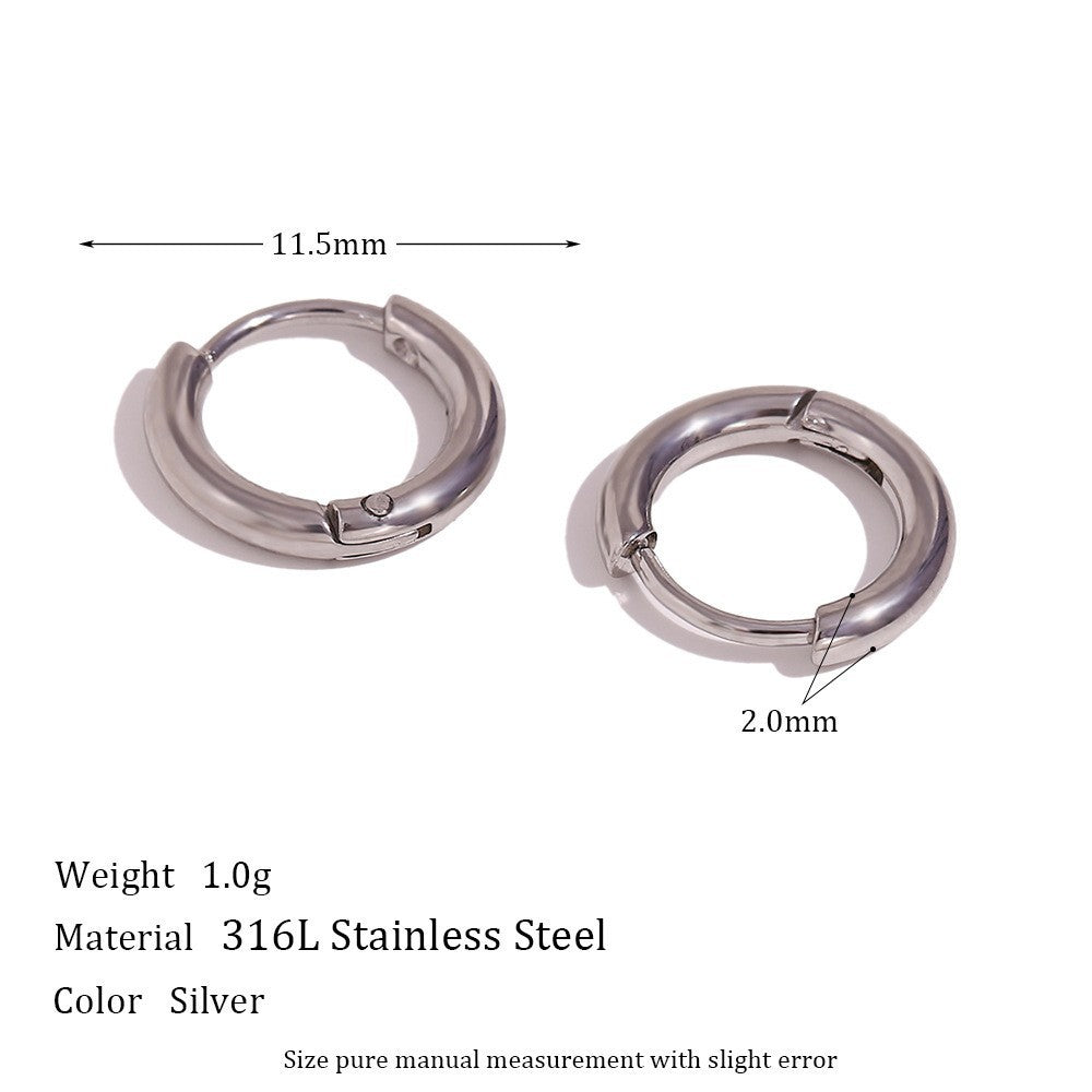 Minimalist Geometric Stainless Steel Ear Cuffs and Hoop Earrings with 18K Gold Plating for Women