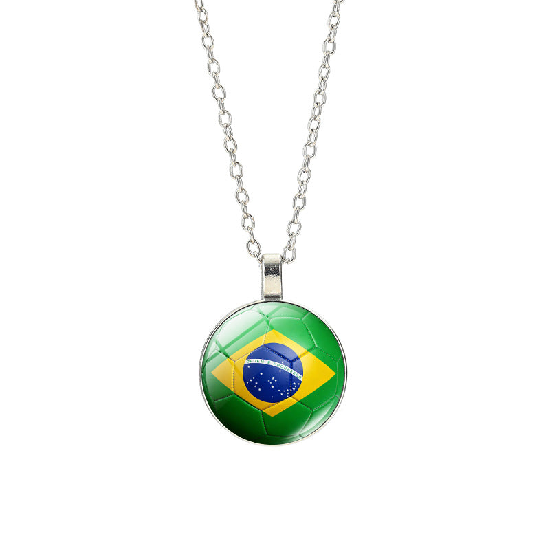 Collana Unisex Casual con Pendente Rotondo Geometrico in Cristallo, Placcato in Lega, con Catena a Cavo