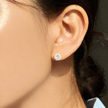 Minimalist Letter-Shaped 925 Sterling Silver Stud Earrings with Gold Plating, Asymmetrical Double-Hoop Design