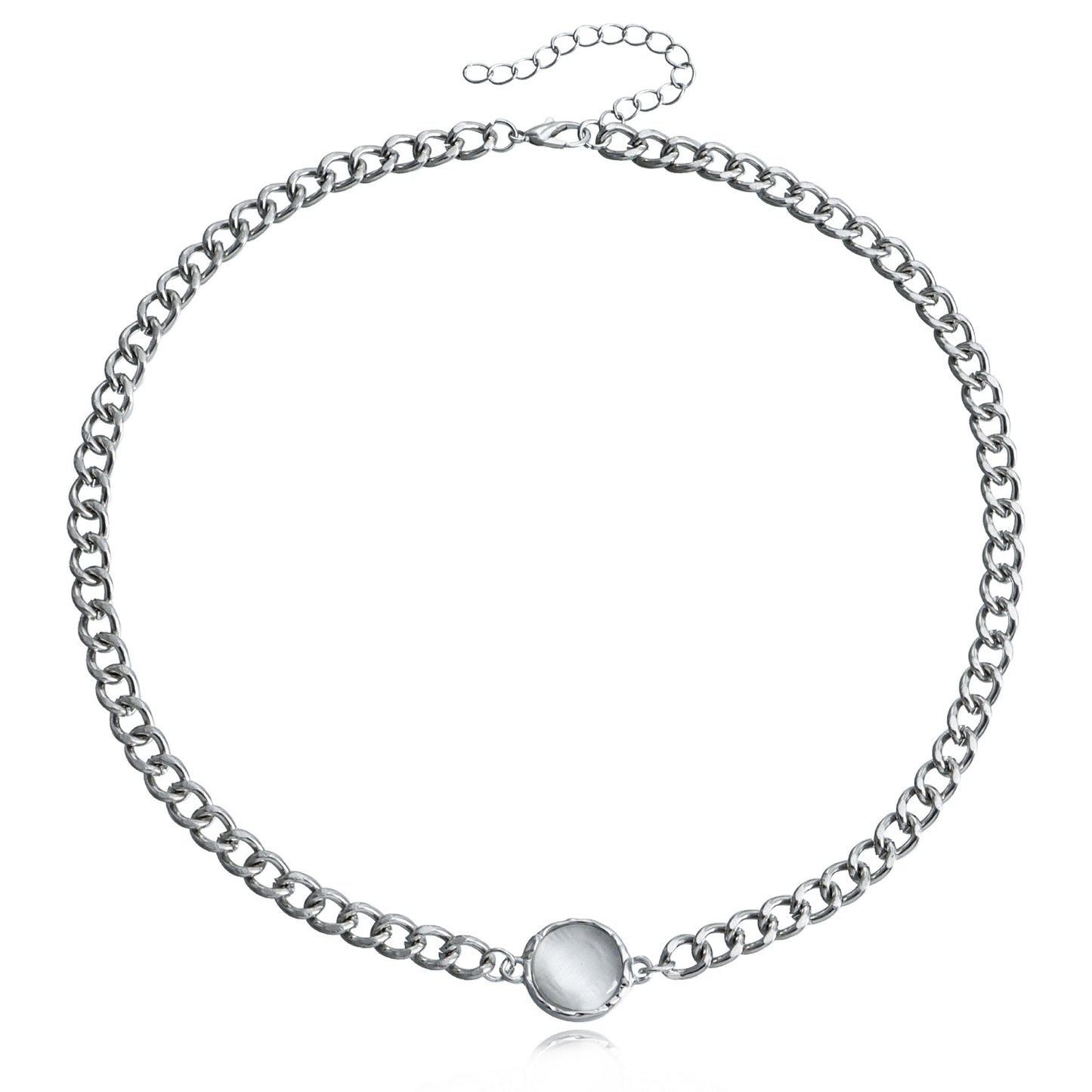Minimalist Geometric Alloy Choker Necklace for Women with Plated Finish