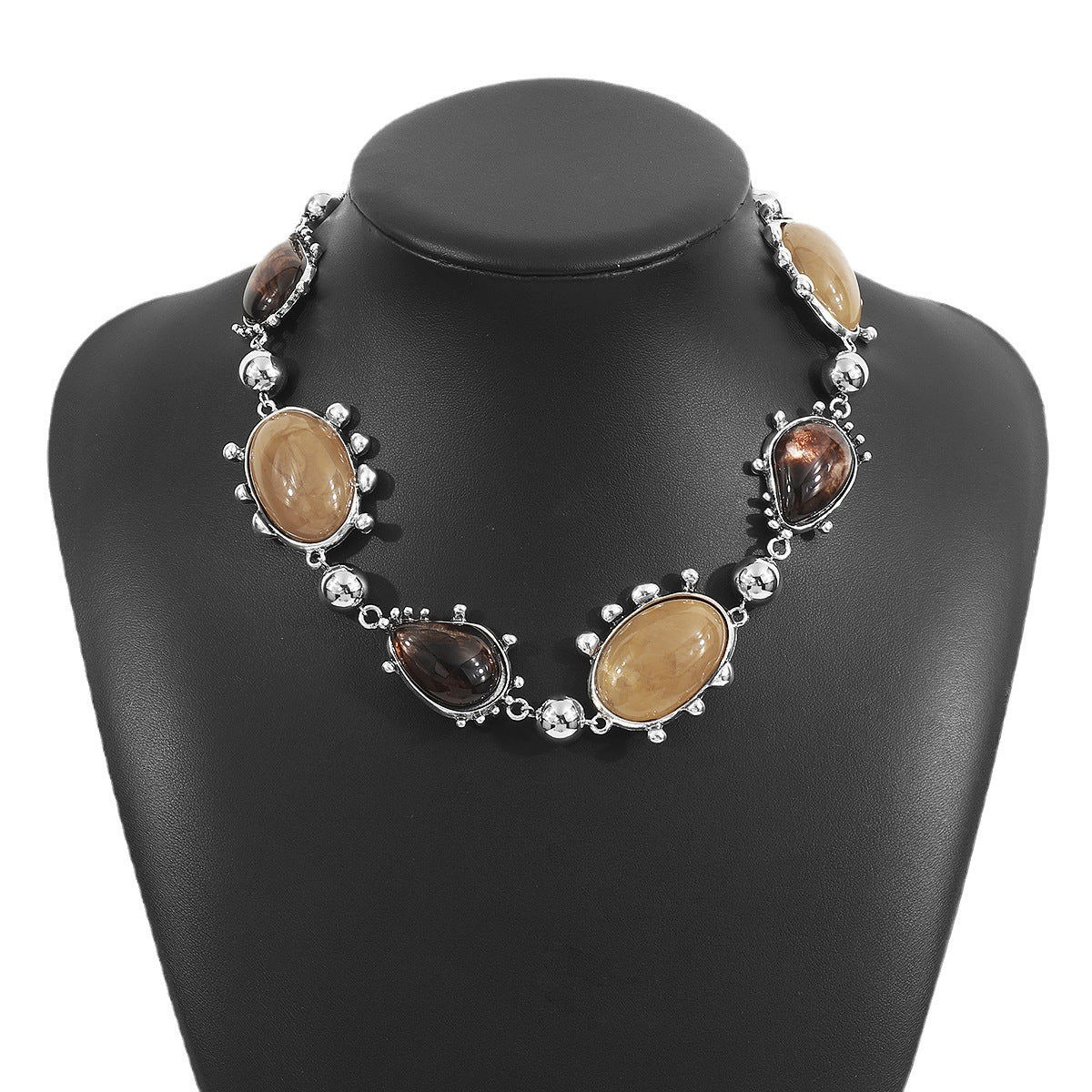 Collana con ciondolo geometrico minimalista da donna in lega con strass e finitura placcata