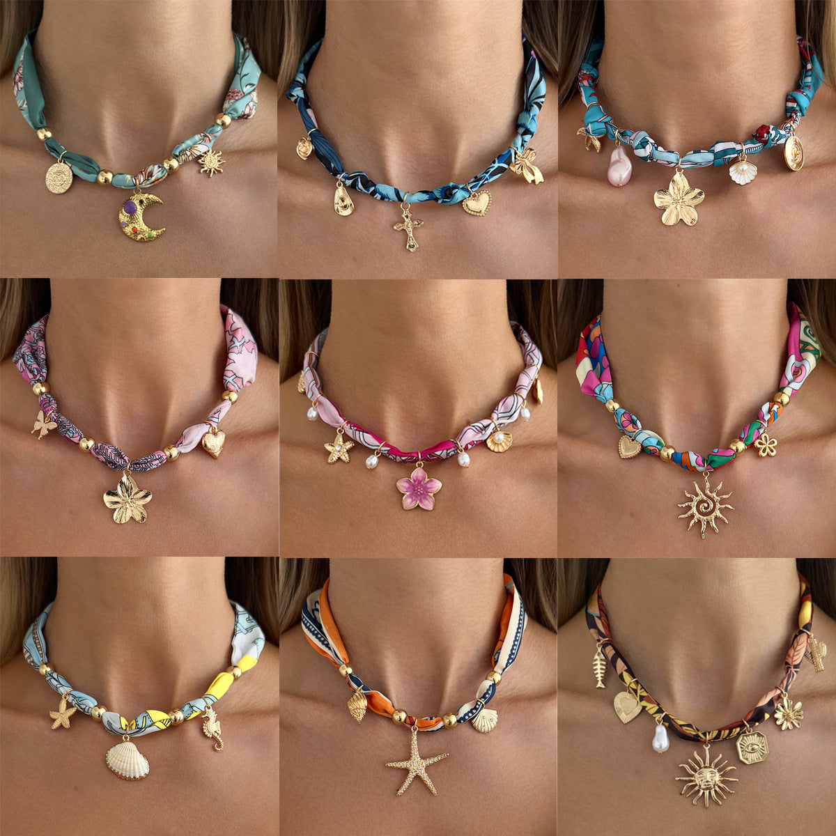 Sweet Plated Zinc Alloy Starfish Butterfly Pendant Necklace for Women