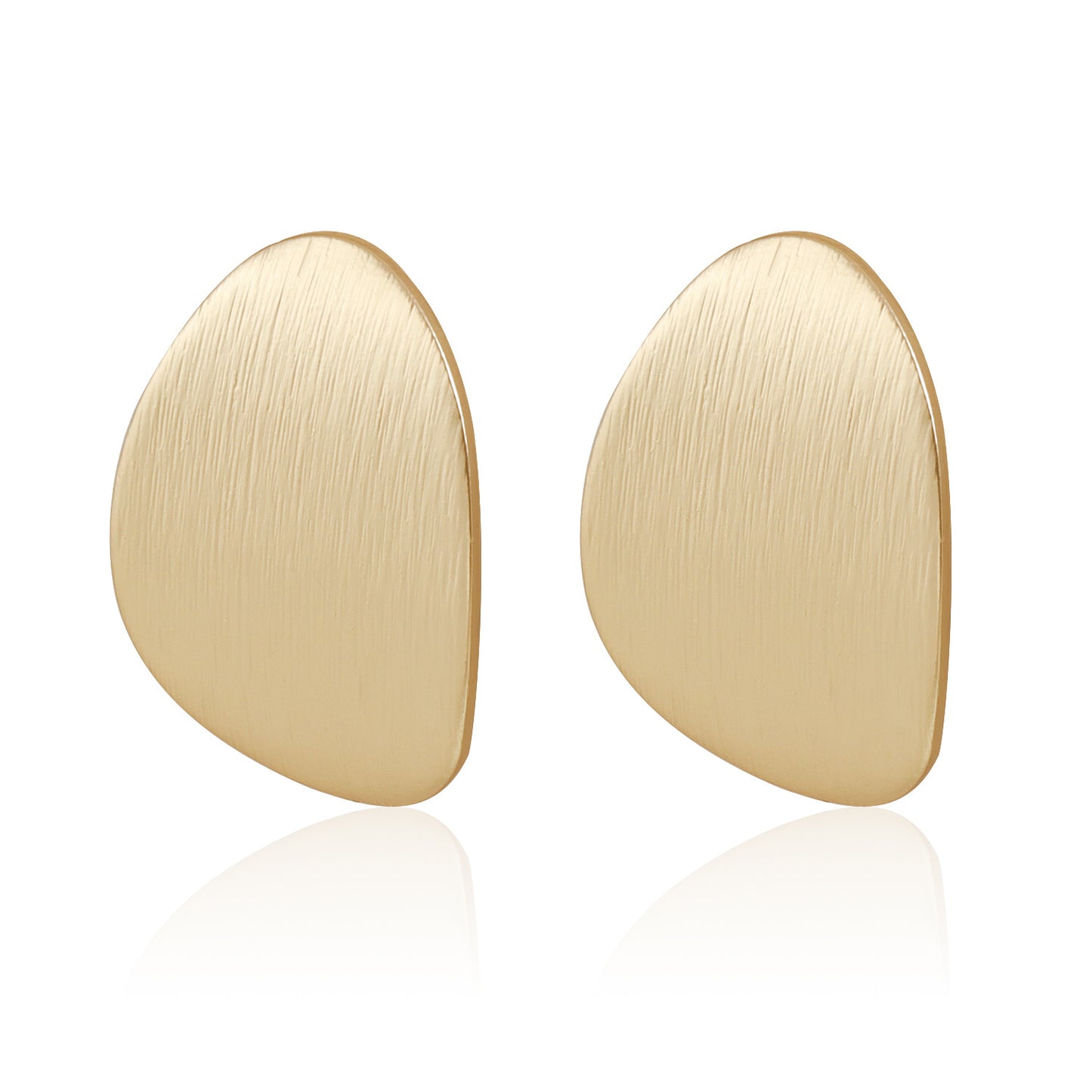 Vintage Geometric Zinc Alloy Earrings with Electroplated Finish and Brushed Metal Stripe Design for Women