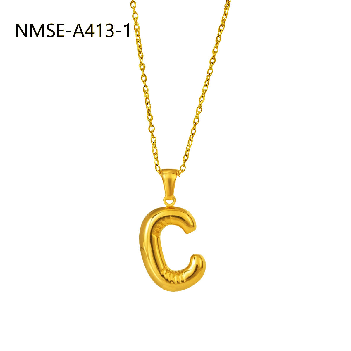 Fashionable Minimalist Stainless Steel Letter Pendant Necklace for Women with Plated Finish and Adjustable Length