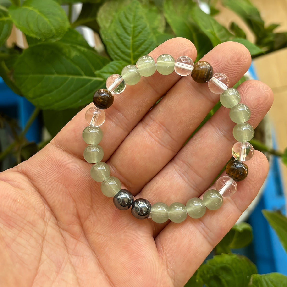 Elegant Casual Geometric Crystal Bracelet Unisex 8mm Beaded Hand Jewelry
