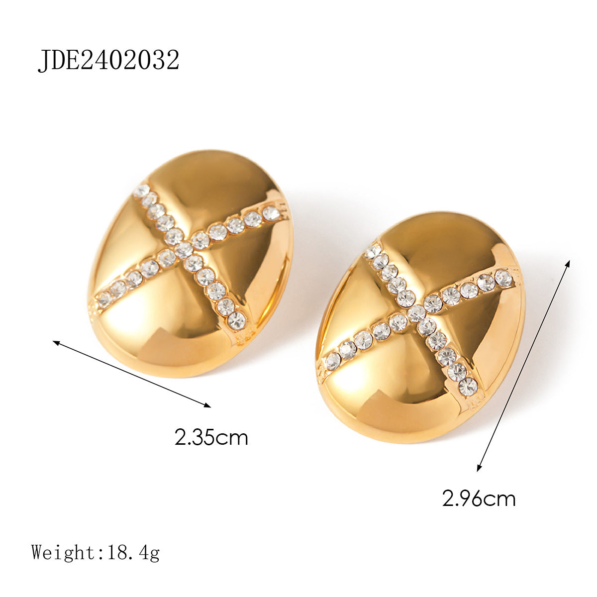 Elegant 18K Gold Plated Heart Stainless Steel Earrings