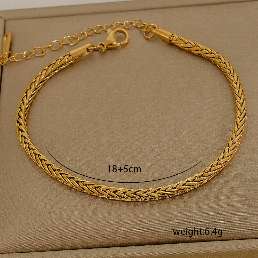 Set di bracciali multistrato minimalisti in acciaio inossidabile con placcatura sottovuoto, da indossare tutti i giorni
