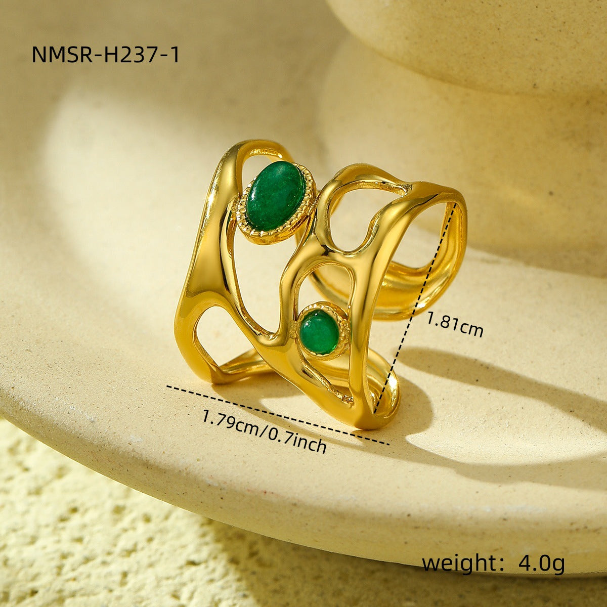 Anillo abierto minimalista de moda Morandi para mujer en acero inoxidable con acabado chapado