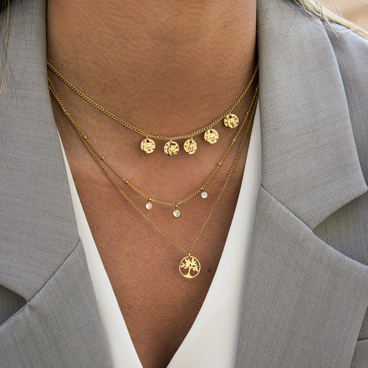 Minimalist Geometric Titanium Steel Necklace for Women with Plated Finish and Stainless Steel Pendant