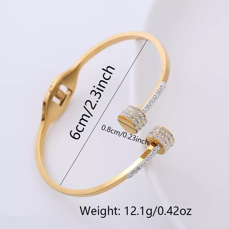 Elegant 18K Gold Plated Geometric Round Titanium Steel Bracelet