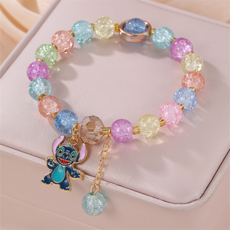 Bonita pulsera infantil para niñas con diseño de estrella hecha de plástico y resina con temática de la Princesa Anna