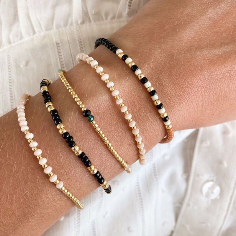 Bohemian Handmade Resin Beaded Bracelet Set for Women
