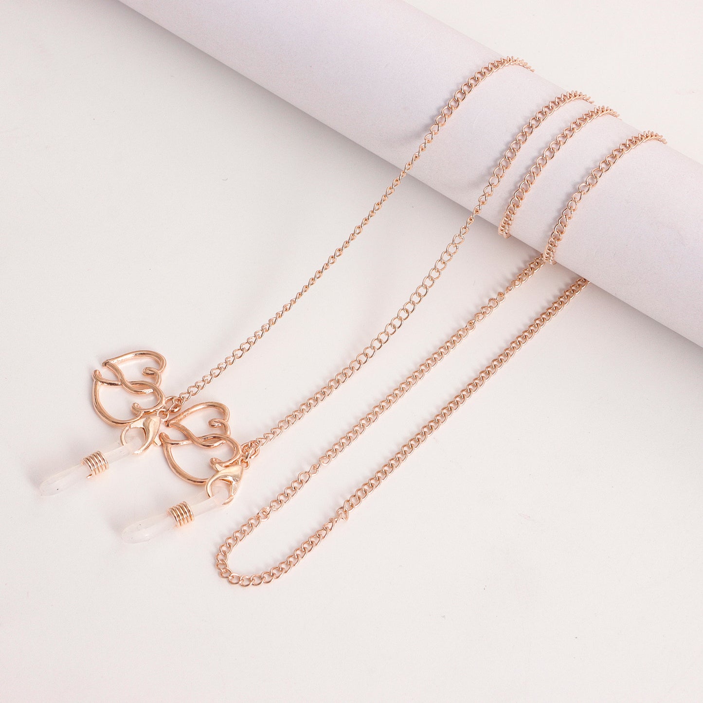 Heart Shaped Alloy Mask Chain and Eyeglass Holder