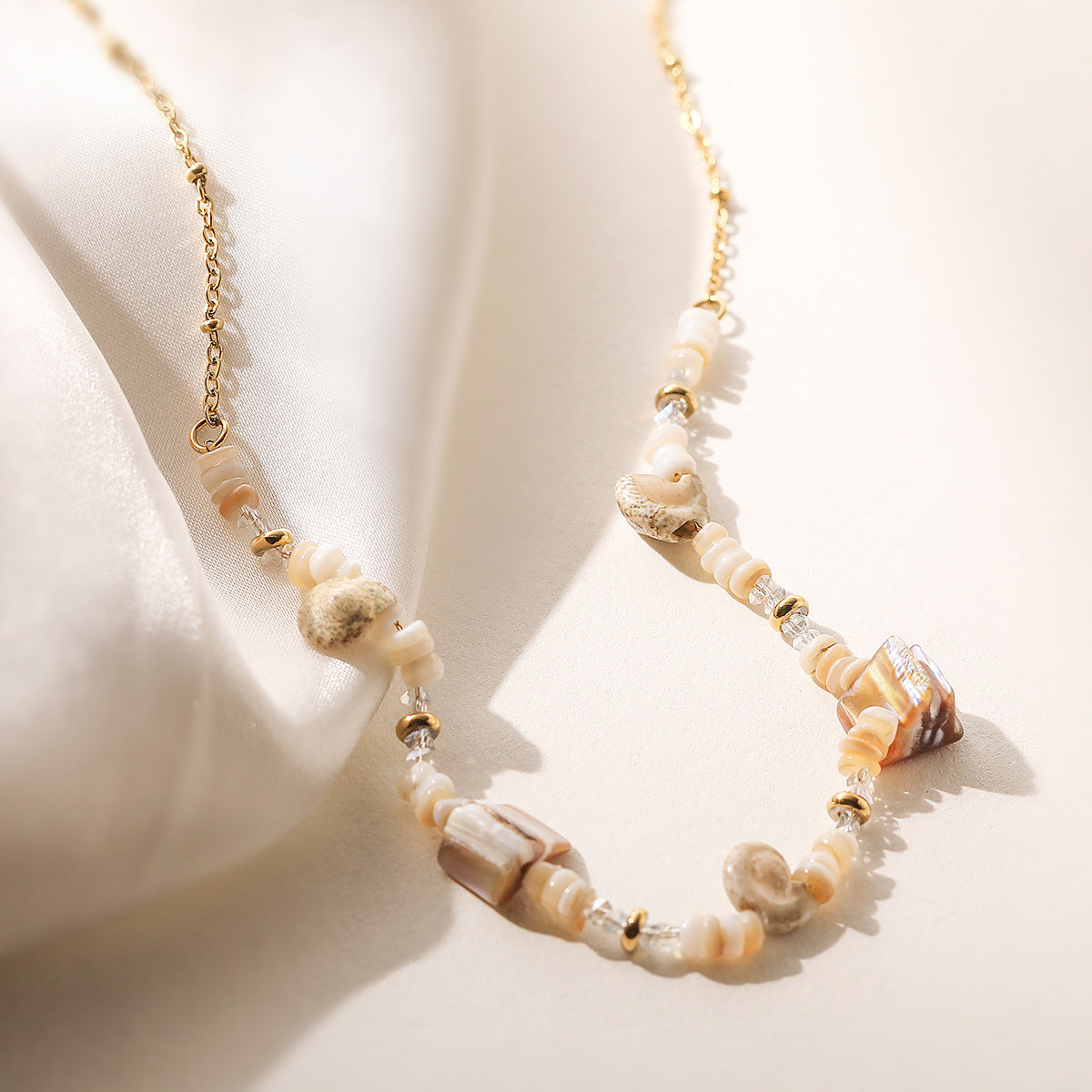 Minimalist Geometric Stainless Steel Shell Necklace for Women