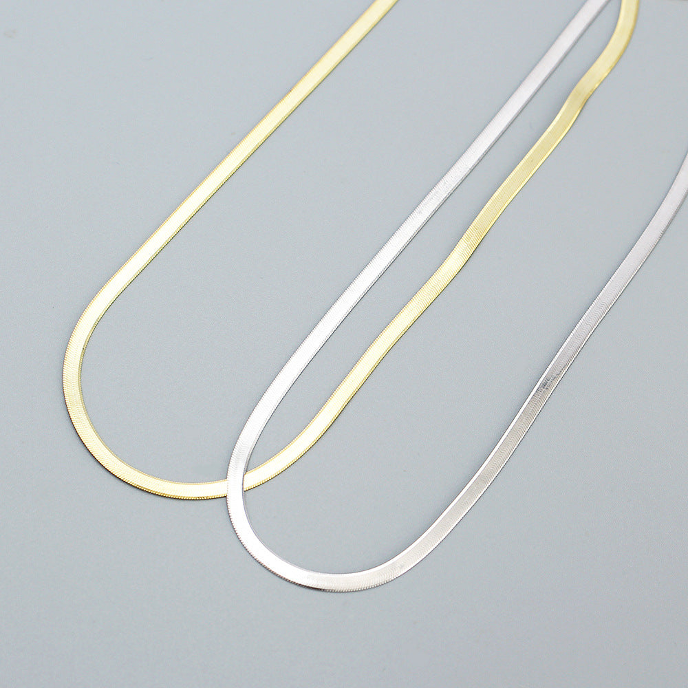 Minimalist Geometric Pendant Necklace for Women and Men in 925 Sterling Silver with Plated Finish on Snake Chain