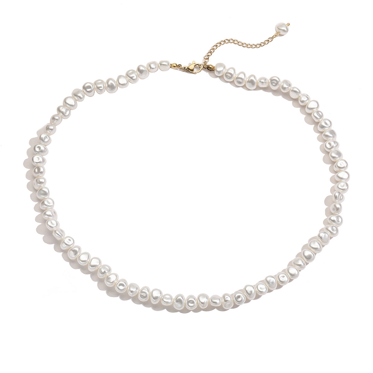 Collana Minimalista con Perle Barocche da Donna con Catena in Acciaio Inossidabile, Ciondolo Geometrico Irregolare, Elegante Design a Clavicola