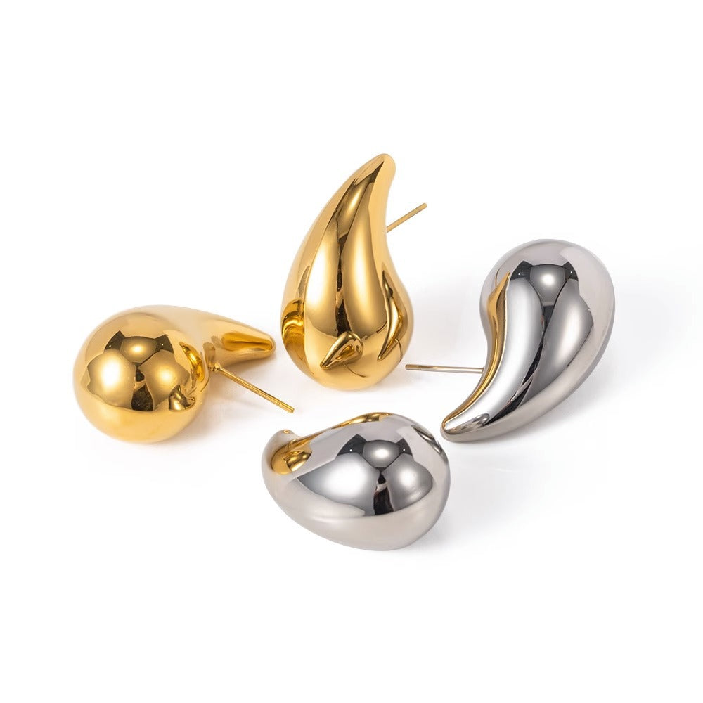 Minimalist Geometric Drop Earrings in Polished Copper with Plated Finish, Versatile and Elegant Ear Jewelry