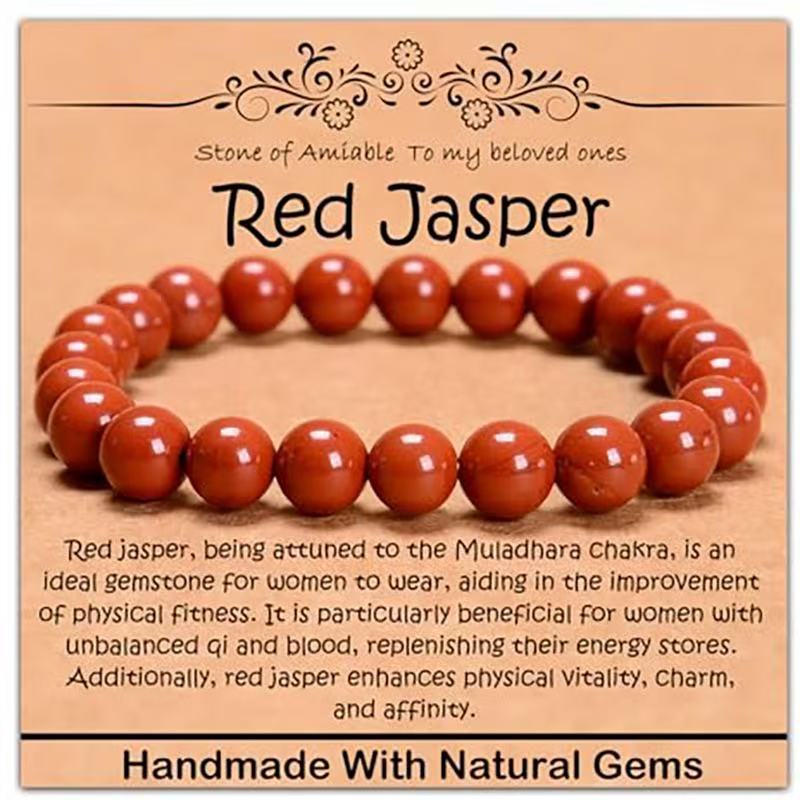 Minimalist Natural Stone Beaded Bracelet Unisex Geometric Round Handmade Jewelry Gift