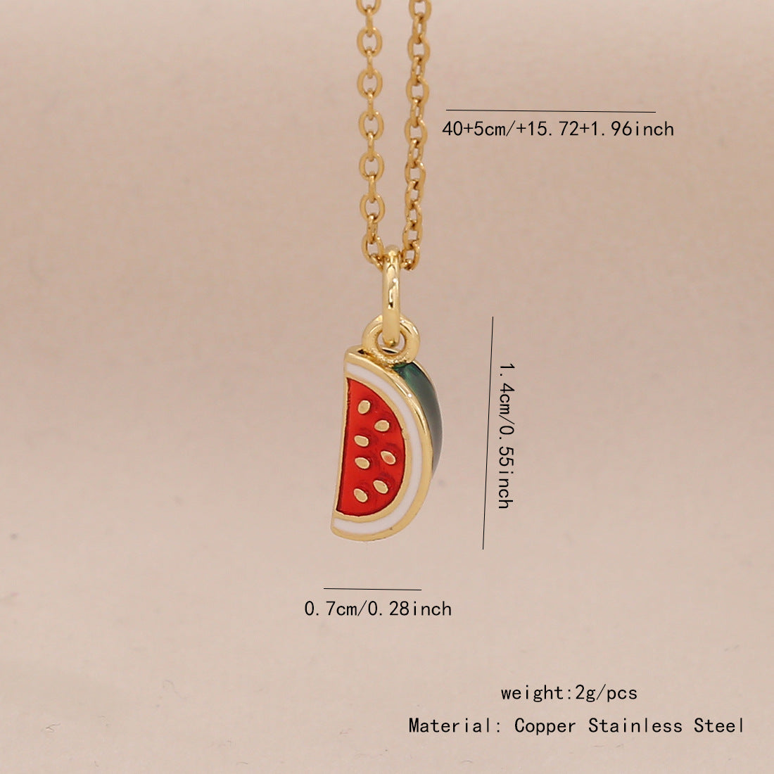Collar con colgante de labios y chile rojo con forma de fruta linda en acero inoxidable con acabado esmaltado para mujer