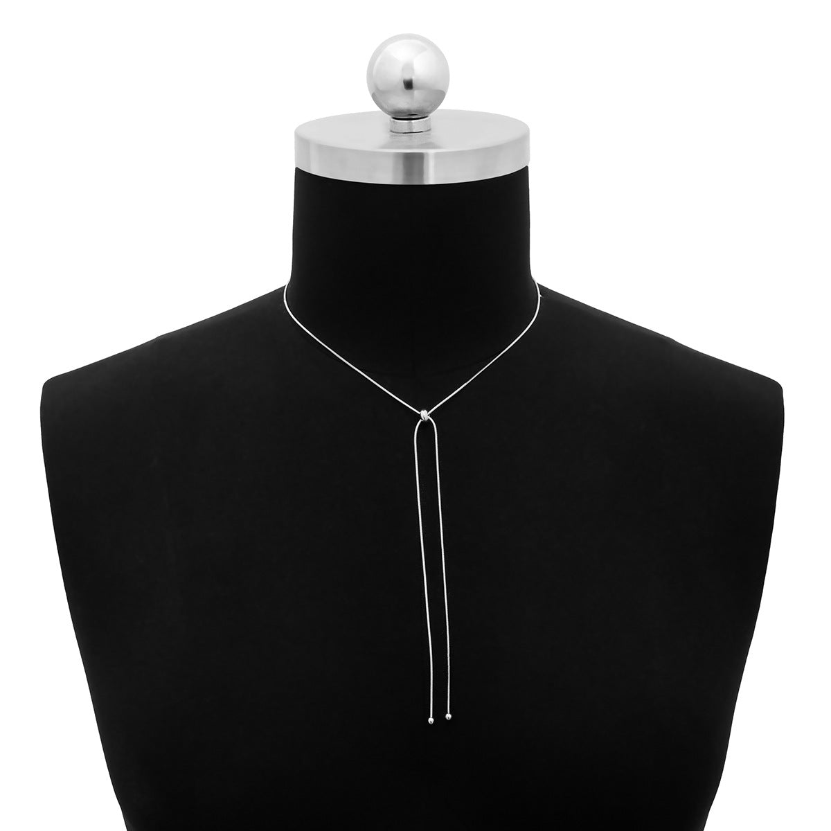 Collana minimalista regolabile a catena a maglie per donna, ciondolo geometrico in metallo con finitura galvanizzata, gioielli statement con lunga nappa