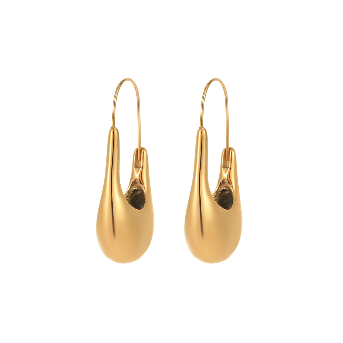 Orecchini a clip geometrici minimalisti in acciaio inossidabile placcato oro 18K per donna